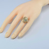 14K Yellow Gold Jelly Opal Ring Blue Purple Iridescence Size 5.75 Circa 1960