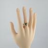 14K WG Multicolor Stone Ring Peridot Tanzanite Pink Tourmaline Diamonds Size 8.5