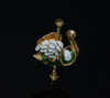 14k Yellow Gold Carousel Swan Pin with Enameled Sections, 1979 Franklin Mint