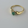 18K Yellow Gold Emerald and Diamond Ring Size 7.25 Circa 1970