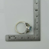 14K White Gold Blue Topaz Peridot and Diamond Ring Size 7 Circa 1970