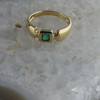 14K Yellow Gold Emerald Ring Bezel Set Size 6.5 Circa 1980
