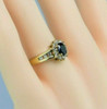 10K Yellow Gold Sapphire and Diamond Halo Ring Size 6.75 Circa 1970