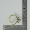 Vintage 14K Yellow Gold Emerald and Diamond Cluster Cocktail Ring Size 10 Circa