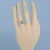 10K Yellow Gold Pearl Emerald and Diamond Ring Size 7 Circa 1980