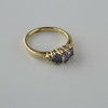 10K Yellow Gold Light Tanzanite and Diamond Ring Size 4.5 Circa 1980