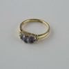 10K Yellow Gold Light Tanzanite and Diamond Ring Size 4.5 Circa 1980