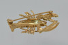 14K Yellow Gold Lobster Pin with Locking Clasp, Nicely Cast, Circa 1970