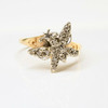 14K White and Yellow Gold Butterfly Diamond Ring Size 7.75 Circa 1960