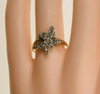 14K White and Yellow Gold Butterfly Diamond Ring Size 7.75 Circa 1960