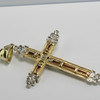 14K Tri Metallic Large Crucifix Pink, Yellow and White Gold Cross Circa 1990