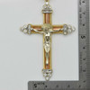 14K Tri Metallic Large Crucifix Pink, Yellow and White Gold Cross Circa 1990