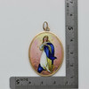 Vintage 14K Yellow Gold Saint Enamelled Pendant Circa 1950