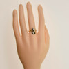 Vintage 14K Yellow Gold Jockey Cap Diamond Ring Size 7 Circa 1960