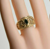 14K Yellow Gold Emerald and Diamond Ring Size 6.25 Circa 1980