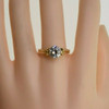 14K Yellow Gold Cubic Zirconia Solitaire Ring Size 9.75 Circa 1980