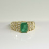 14K Yellow Gold Nice 2.5ct tw Emerald and Diamond Ring Size 5.25 Circa 1980