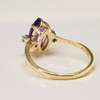 14K Yellow Gold Amethyst and Diamond Accent Ring Size 9 Circa 1960
