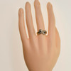 14K Yellow Gold 1.5ct Sapphire and Diamond Ring Size 8.25 Circa 1990