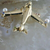 14K Yellow Gold Airplane Pendant with Pearls Rubies Sapphires and Citrine