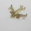 14K Yellow Gold Airplane Pendant with Pearls Rubies Sapphires and Citrine