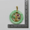 Vintage 14K Yellow Gold Jadeite Sapphire Ruby and Opal Pendant Circa 1950