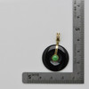 14K Yellow Gold Black and Green Jade Fitted Pi Stone Pendant Circa 1960