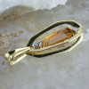 18K Superb YG Asymmetrical Faceted Citrine and Diamond Pendant Circa 1980