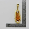 18K Superb YG Asymmetrical Faceted Citrine and Diamond Pendant Circa 1980