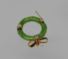 14K Yellow Gold Enamelled Wreath Pin with 20 Point Diamond Set Bow, Circa 1950