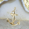 14K Yellow Gold Fouled Anchor Pendant Cast Circa 1970