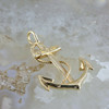 14K Yellow Gold Fouled Anchor Pendant Cast Circa 1970