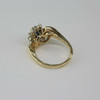 14K Yellow Gold Sapphire and Diamond Cocktail Ring Size 6 Circa 1970