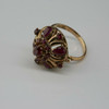 Antique 14K Yellow Gold Ruby Dome Ring Circa 1940 Size 7