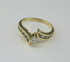 14K Yellow Gold 3/4 ct tw Marquise Diamond Size 8.5 Circa 1970