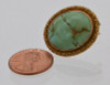 14K Yellow Gold Turquoise brown Natural Matrix Brooch, Circa 1920