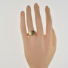 Vintage 14K Yellow Gold Diamond Three Stone Ring Size 10 Circa 1950