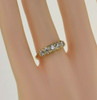 Vintage 14K Yellow Gold Five Stone Cubic Zirconia Ring Size 8 Circa 1980