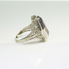 Antique 14K White Gold Amethyst Filigree Deco Ring Size 8 Circa 1930