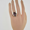 Antique 14K White Gold Amethyst Filigree Deco Ring Size 8 Circa 1930