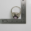 Antique 14K White Gold Amethyst Filigree Deco Ring Size 8 Circa 1930