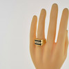 Vintage 14K Yellow Gold Black Onyx and Diamond Ring Size 11 Circa 1960