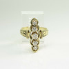 Vintage 14K Yellow Gold Retro-Victorian Diamond Ring Size 7 Circa 1950