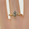 14K Yellow Gold 5/8 ct Marquise Diamond Solitaire Ring Size 7.75 Circa 1960