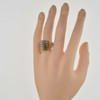 14K Yellow Gold Diamond Ring with 24 Round Diamonds Size 11 Circa 1970