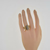 14K Yellow Gold Diamond Ring with 24 Round Diamonds Size 11 Circa 1970