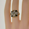 14K Yellow Gold Aquamarine and Sapphire Ring Size 5.75