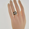 14K Yellow Gold Aquamarine and Sapphire Ring Size 5.75