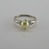 Vintage 14K White Gold Pearl and Diamond Accent Ring Size 6 Circa 1960