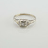 Antique 14K White Gold Diamond Art Deco Solitaire Ring Size 6 Circa 1930